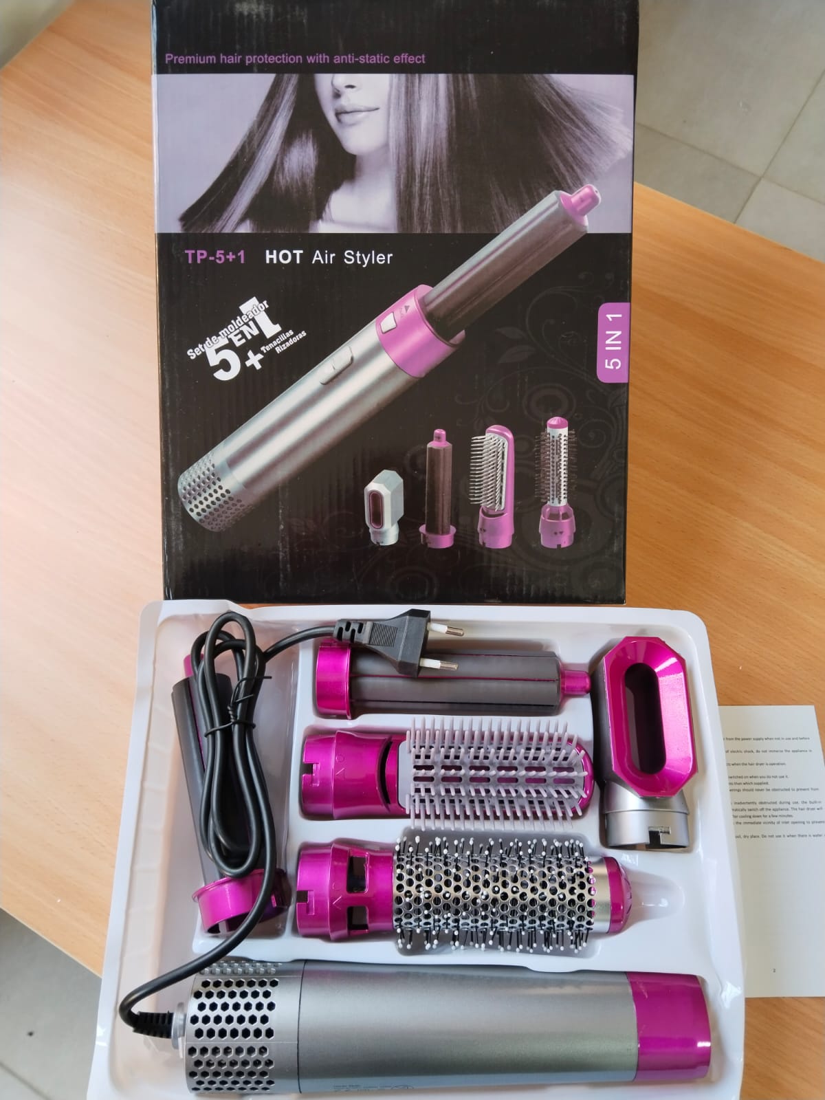 فرشاة مجفف الشعر ، 5 في 1 جهاز تصفيف الهواء الساخن ، 1000 واط 4