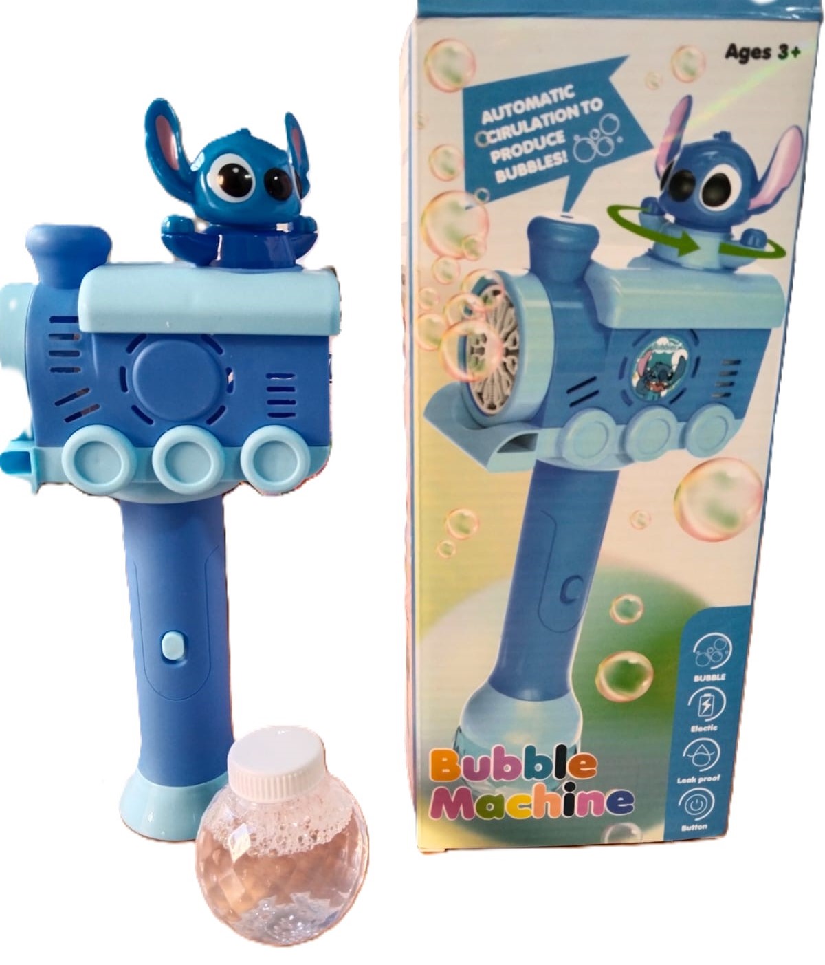 ماكينة فقاعات ستيتش أوتوماتيكية مع بطاريات، تدور 360 درجة 3