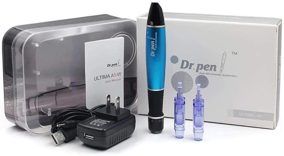 قلم ديرما ألتيما A1 الكهربائي لتدليك الوجه أسود/أزرق 10سم