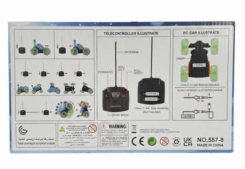 سيارة دوارة 360 درجة بجهاز تحكم عن بعد عالية الجودة مع شخصيات للأطفال 2