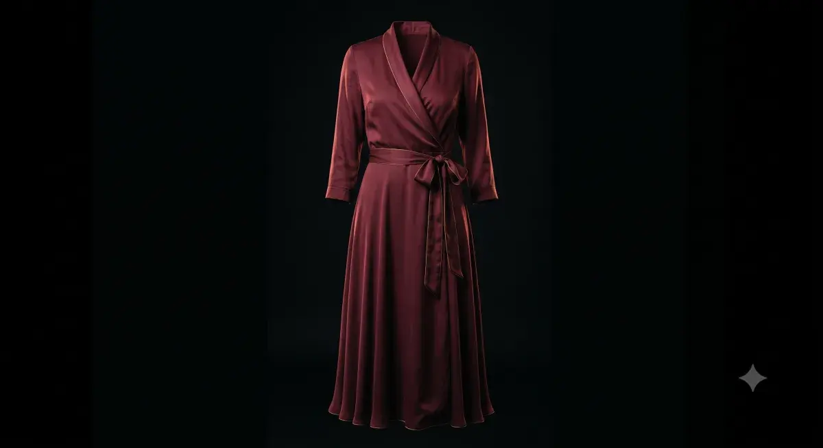 Silk Wrap Midi Dress 3